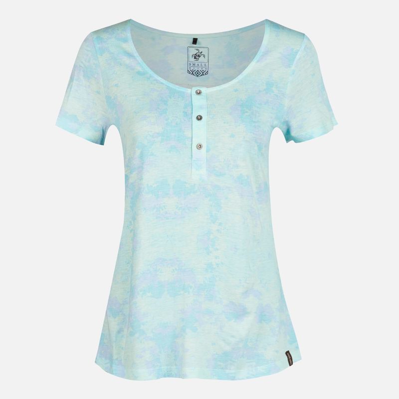HAKA HONU - Polera Mujer Mamboo Celeste Haka Honu.