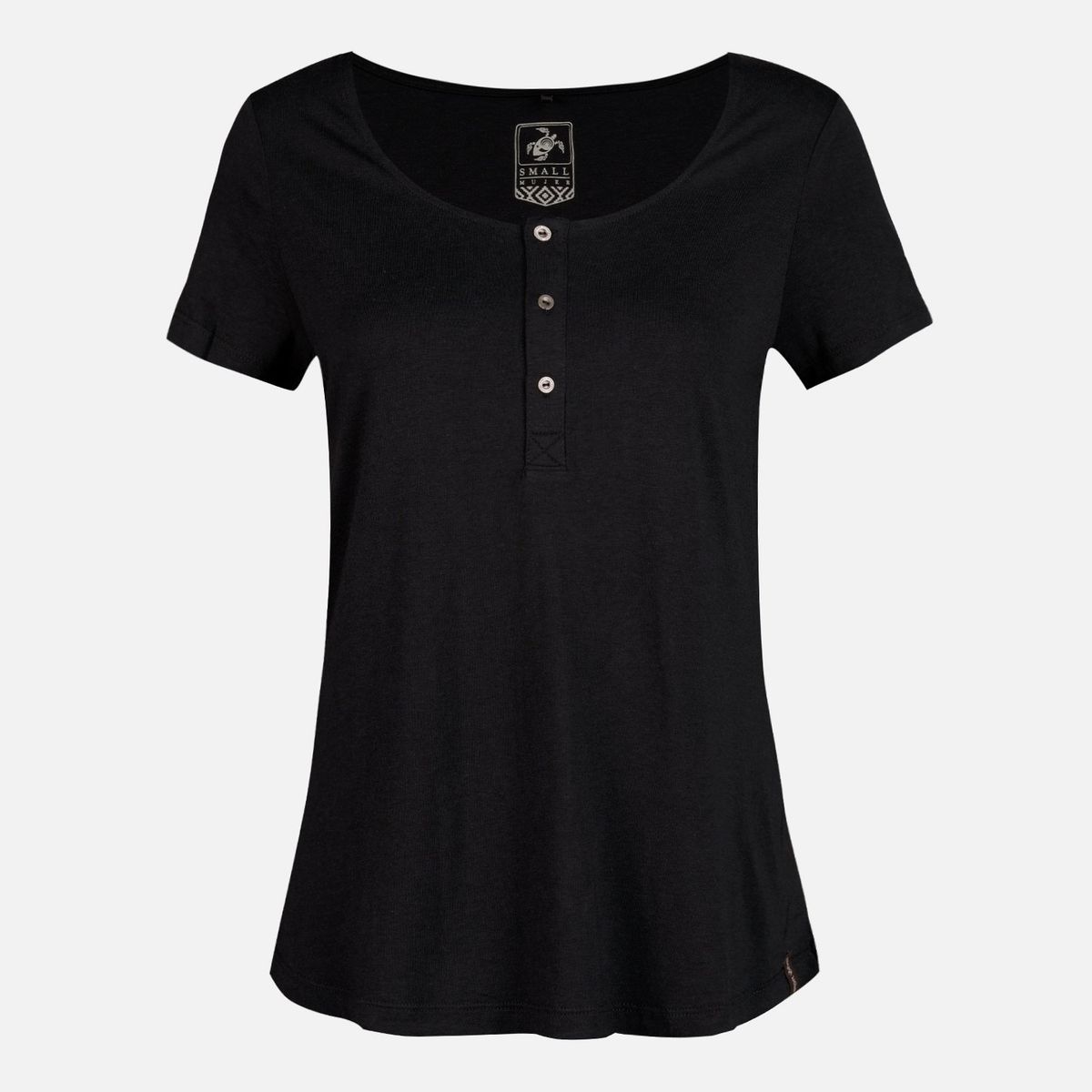 HAKA HONU - Polera Mujer Mamboo Negro Haka Honu