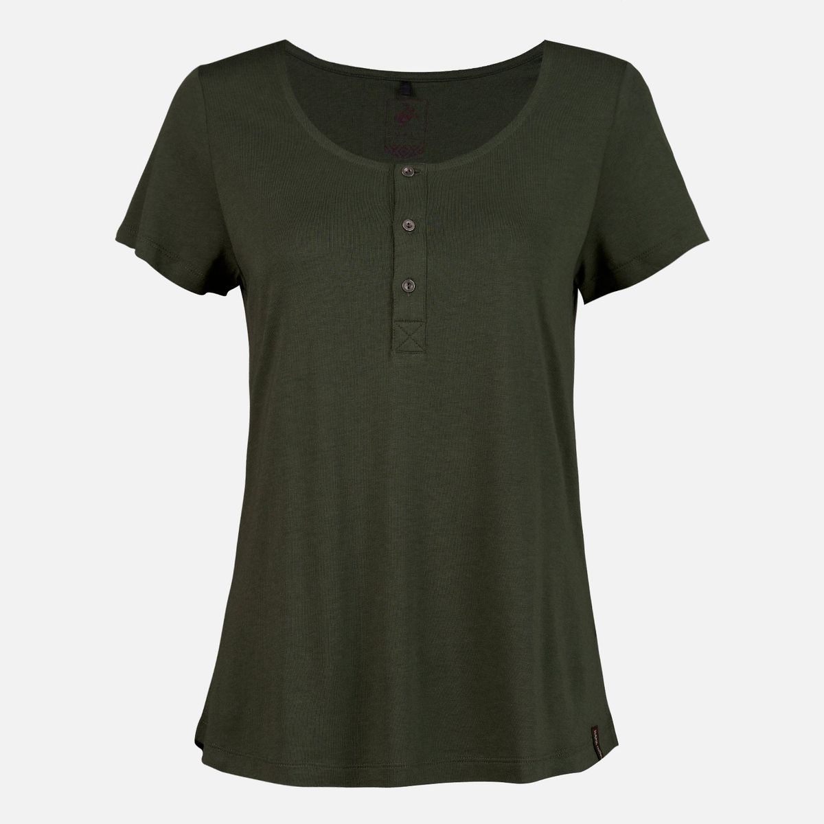 HAKA HONU - Polera Mujer Mamboo Verde Militar Haka Honu