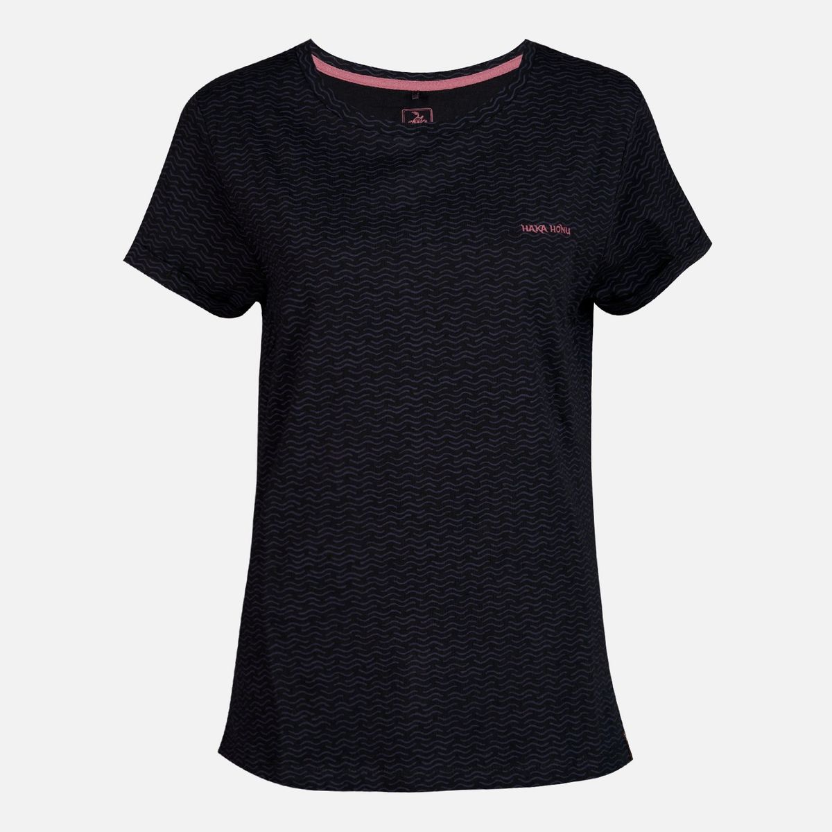 HAKA HONU - Polera Mujer Oleaje Print Negro Haka Honu