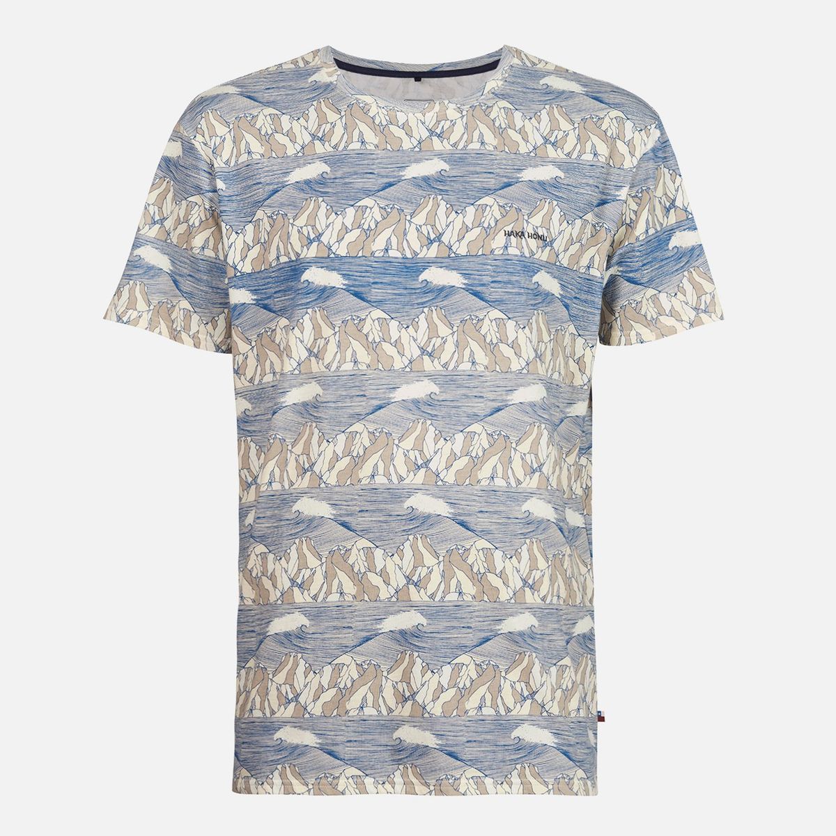 HAKA HONU - Polera Hombre Taitao Print Crudo Haka Honu