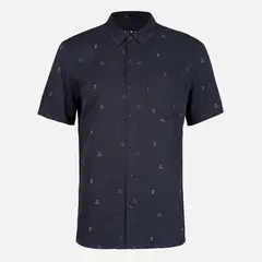 LIPPI - Camisa Hombre Camp Short Sleeve Shirt Print Azul