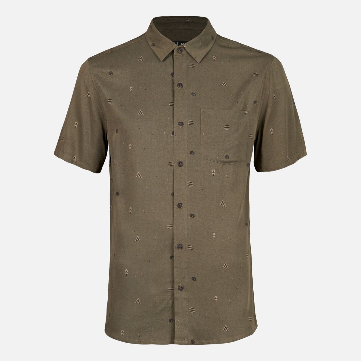 LIPPI - Camisa Hombre Camp Short Sleeve Shirt Print Verde Militar Lippi