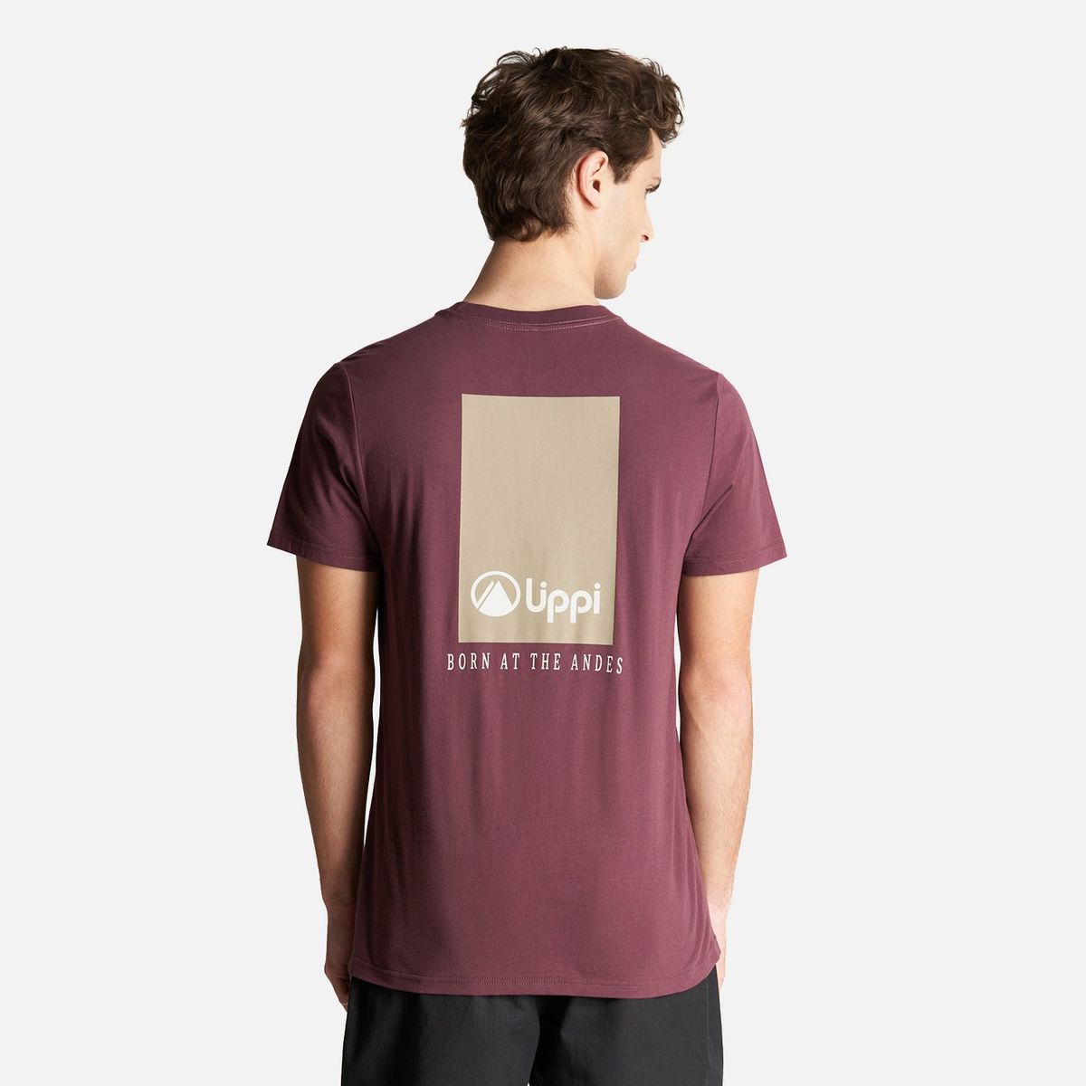 LIPPI - Polera Hombre Logo Lippi Back T-Shirt Burdeo Lippi