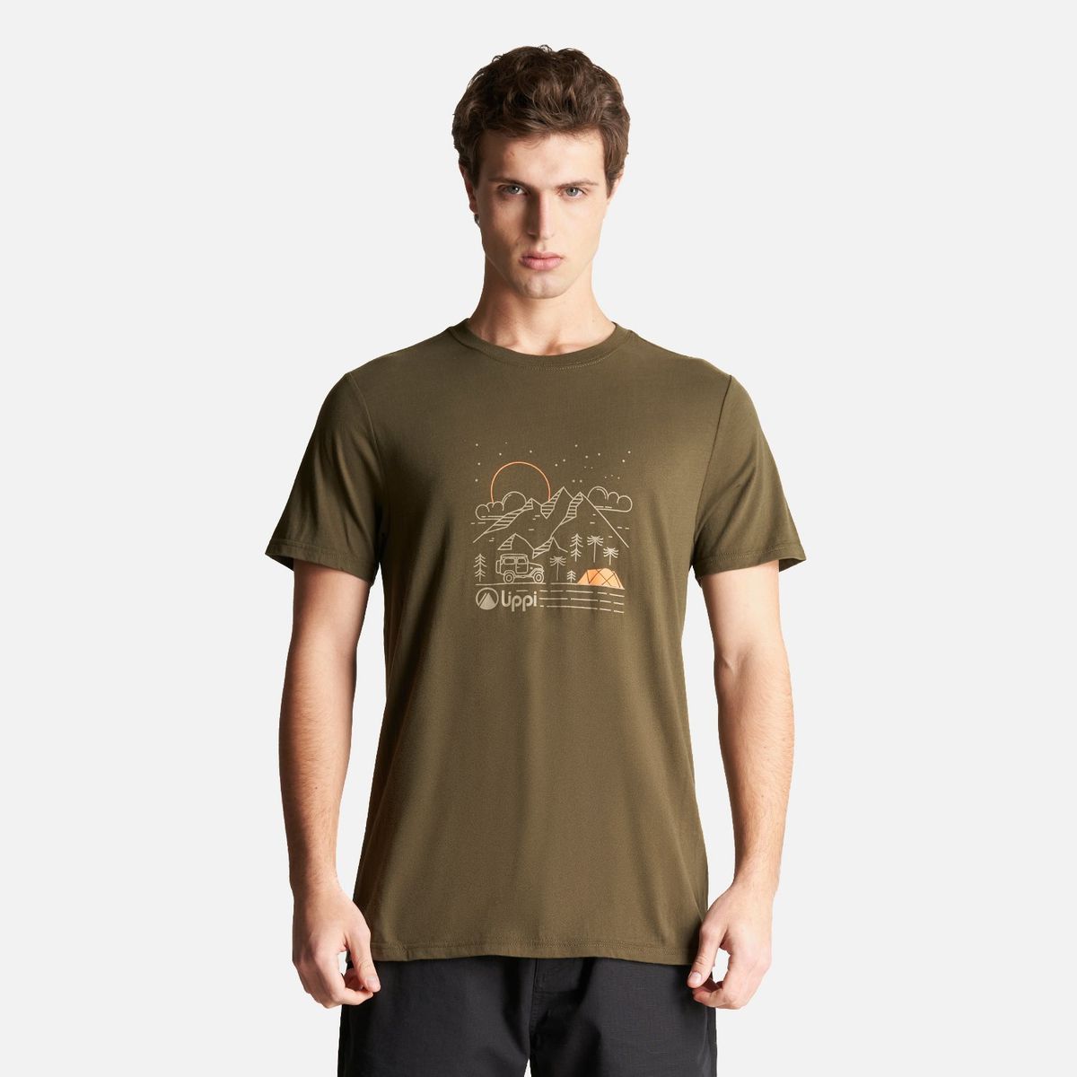 LIPPI - Polera Hombre Night Camp T-Shirt Oliva Oscuro Lippi.-