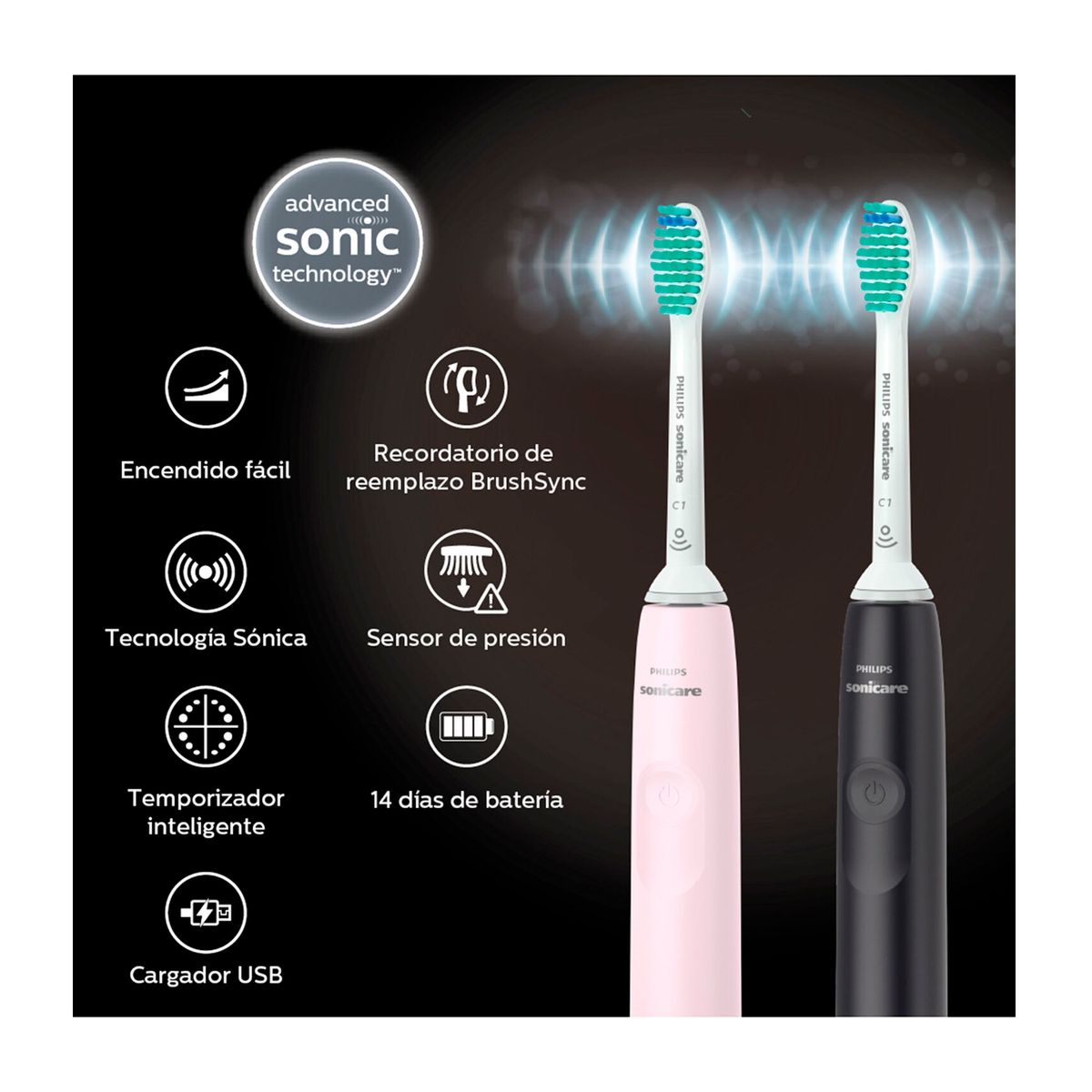 PHILIP B - Pack 2 Cepillos Eléctricos Philips Sonicare 3100 series