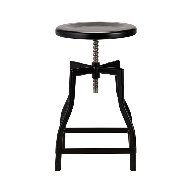 REMATIME - Taburete Industrial Ajustable Negro