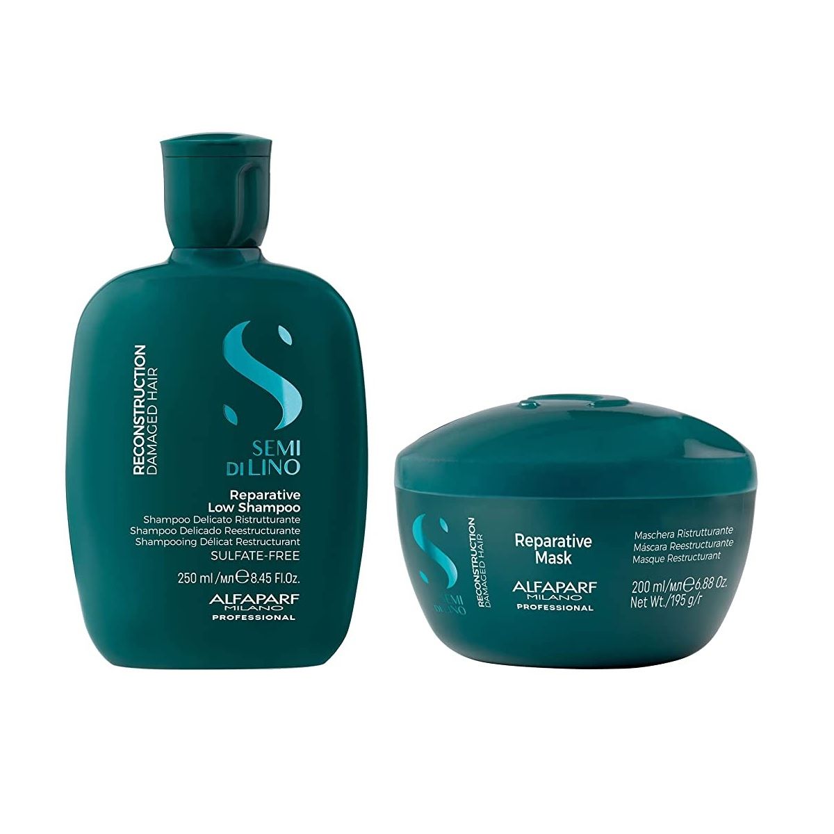 ALFAPARF MILANO - ALFAPARF Kit Shampoo+  Mascarilla Reconstrucción Semi di lino