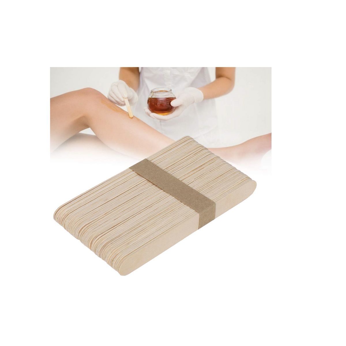 GENERICO - Set 100 Paletas Para Depilación De Madera Desechables
