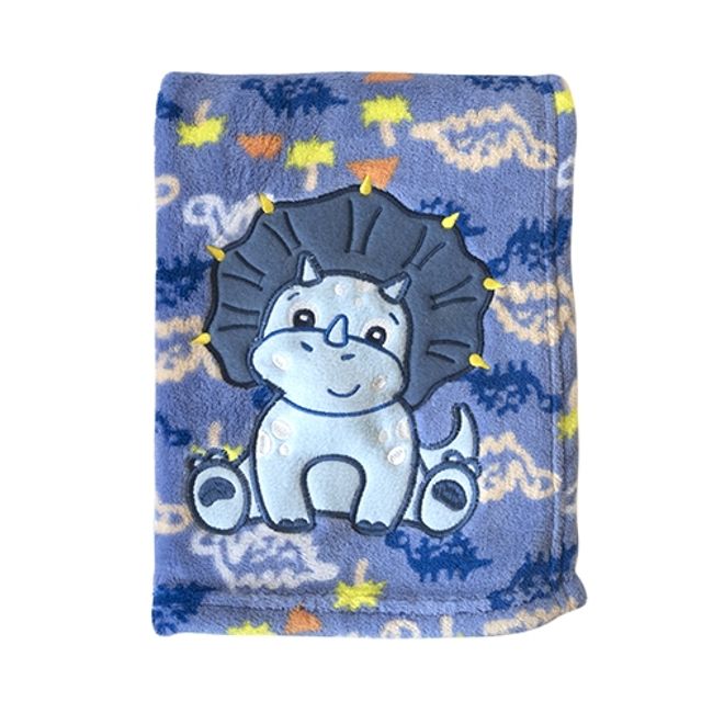 PUMUCKI - Manta Extra Suave Dinosaurio Azul Niño  Pumucki