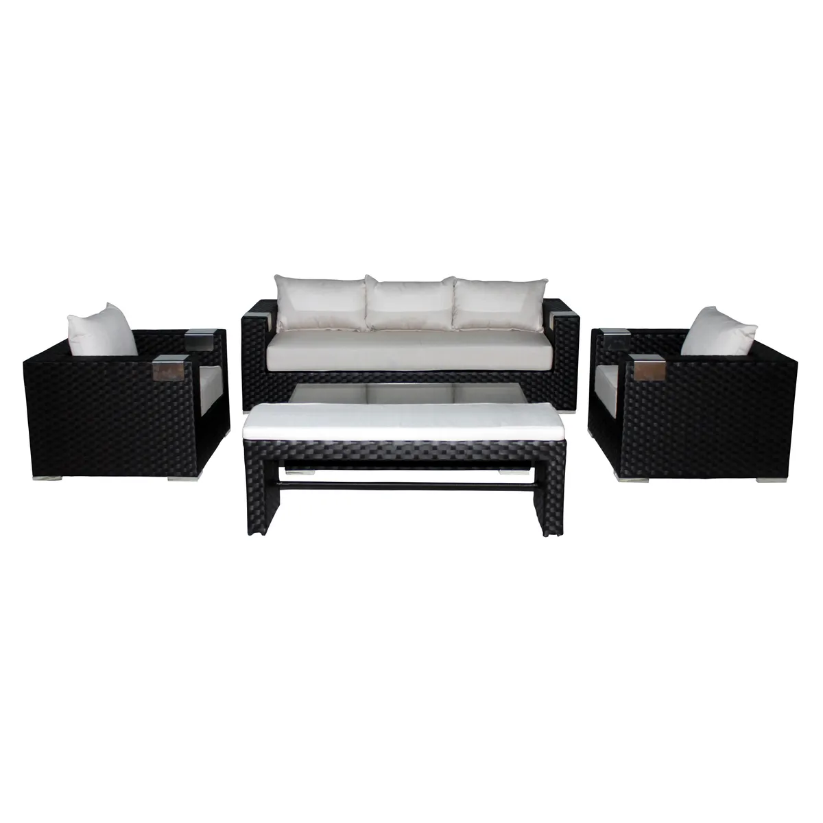 MUEBLES LA TERRAZA - Set Muebles de Terraza 311 + Banqueta Chocolate