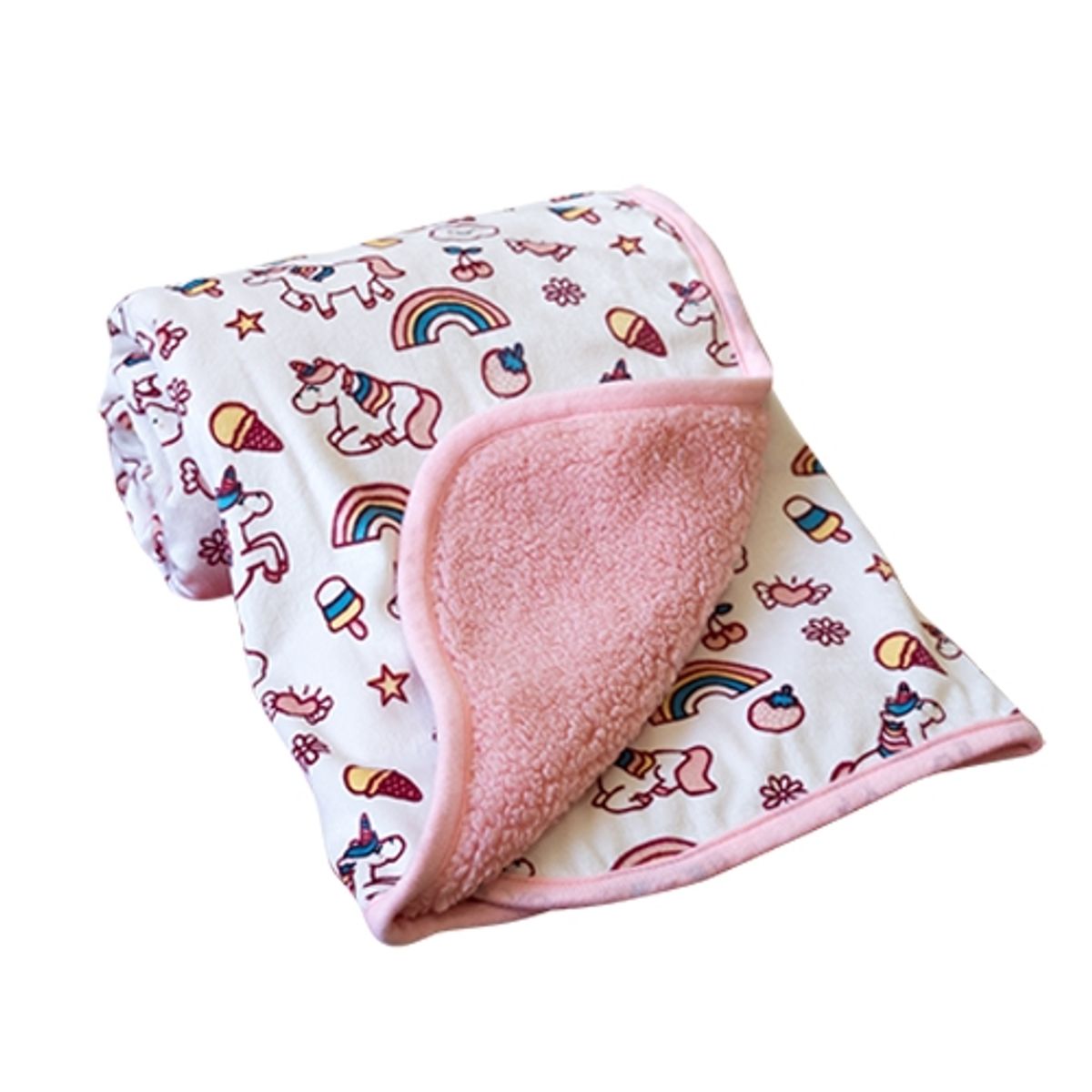 PUMUCKI - Manta Sherpa Unicornio Rosado Niña Pumucki