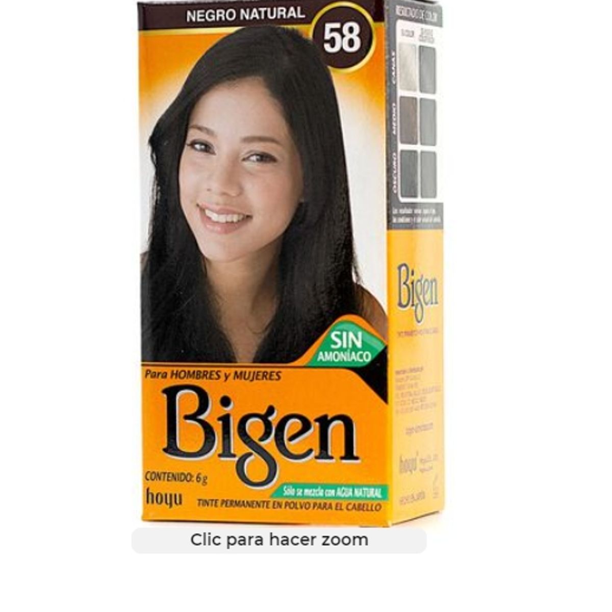 GENERICO - Bigen Tintura para cejas y cabello tono 58 Negro Natural