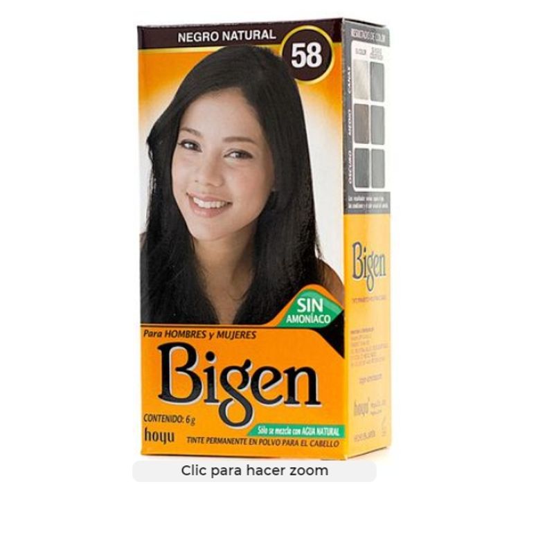 GENERICO - Bigen Tintura para cejas y cabello tono 58 Negro Natural