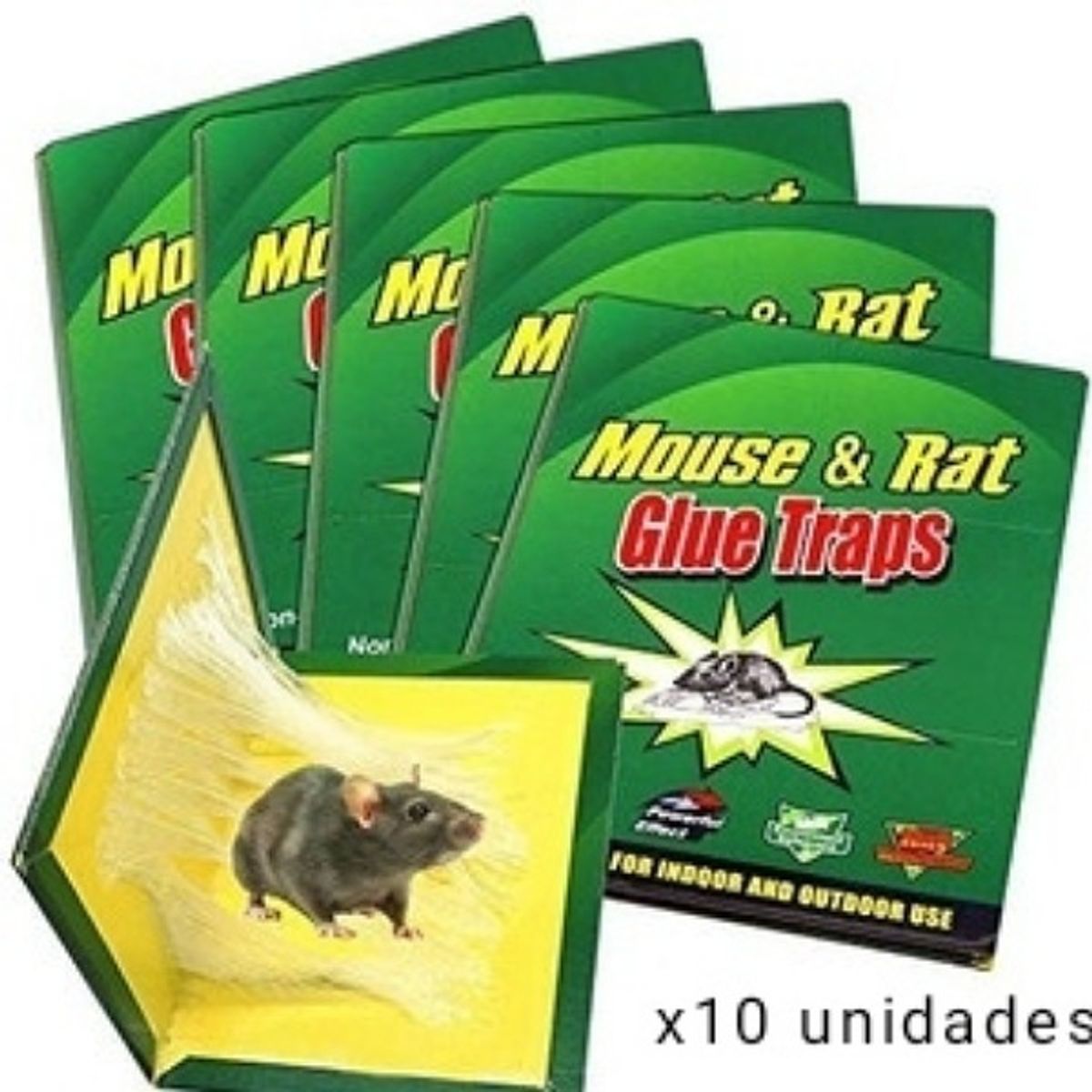 GENERICO - Trampa para Ratones Pegajosa Desratizacion Pack 10 Unidades