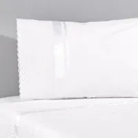 Sábana Broderie Blanco 220 Hilos Super King