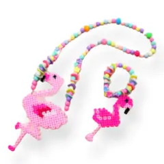 GENERICO - Fuse Beads- Kit para pulseras y collares - flamingos