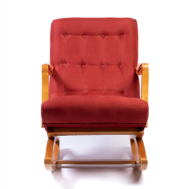 Silla Mecedora con Apoya Brazo Rojo Lino