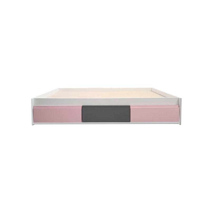 DECORACION CREATIVA - Cama Infantil 1 Plaza 3 Cajones Minimal (Rosado- Grafito - Rosado)