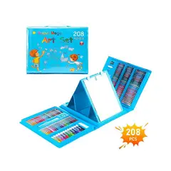 GENERICO - Set De Arte Niños 208 Piezas Lápices Para Colorear - Celeste