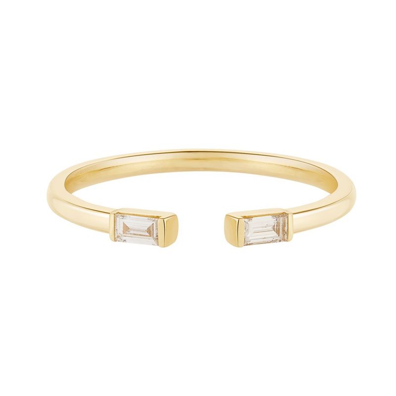 TULIPA - Anillo Plata Bañada en oro 18 K con Circones Ajustable