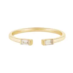 TULIPA - Anillo Plata Bañada en oro 18 K con Circones Ajustable