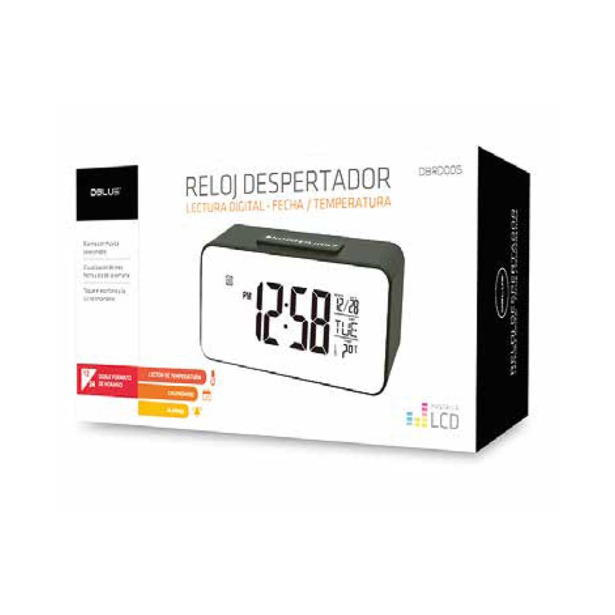 TECNOLAB - Reloj Alarma Despertador Calendario Pantalla Digital Tecnolab