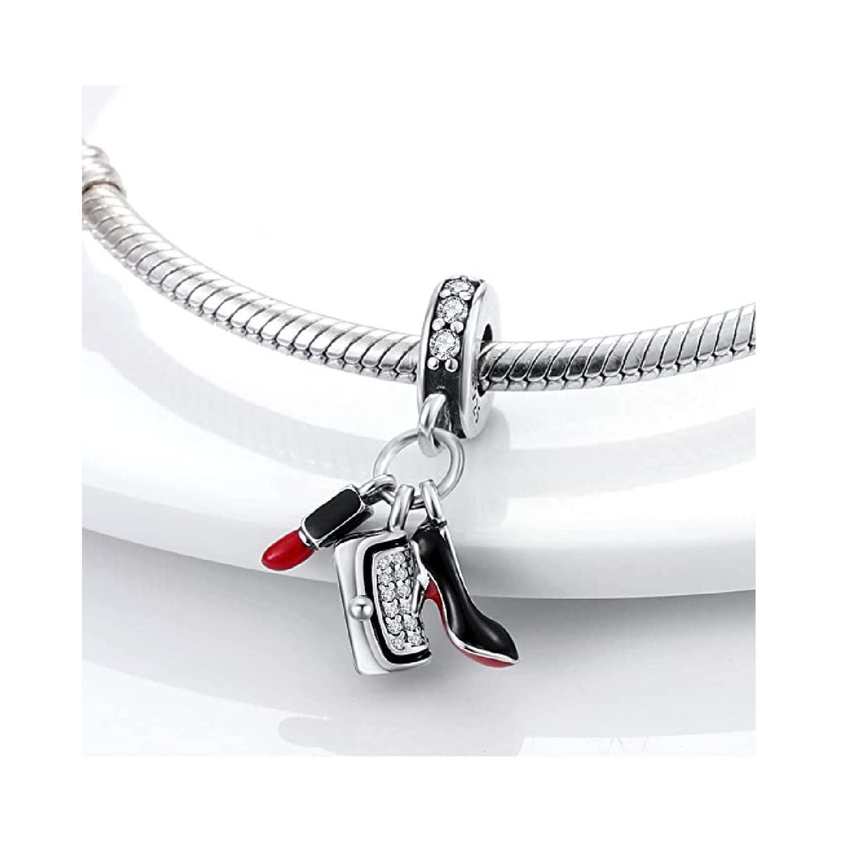 SILVER HEART - Charm Triple Glamour Office en Plata Fina 925 SILVER HEART