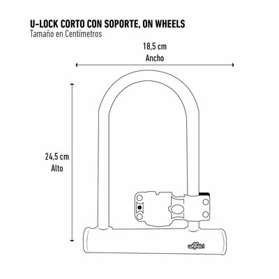 Imagen 2 del producto Candado U-lock Corto Con Soporte - Verde