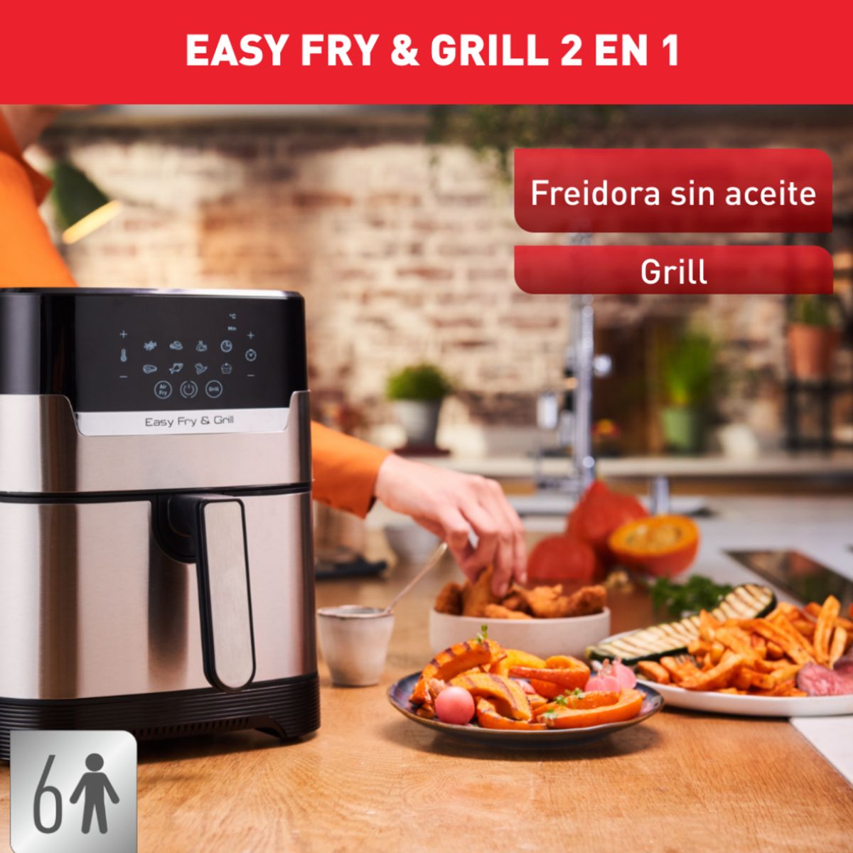 MOULINEX - Freidora de Aire Easy Fry & Grill Digital 4,2L