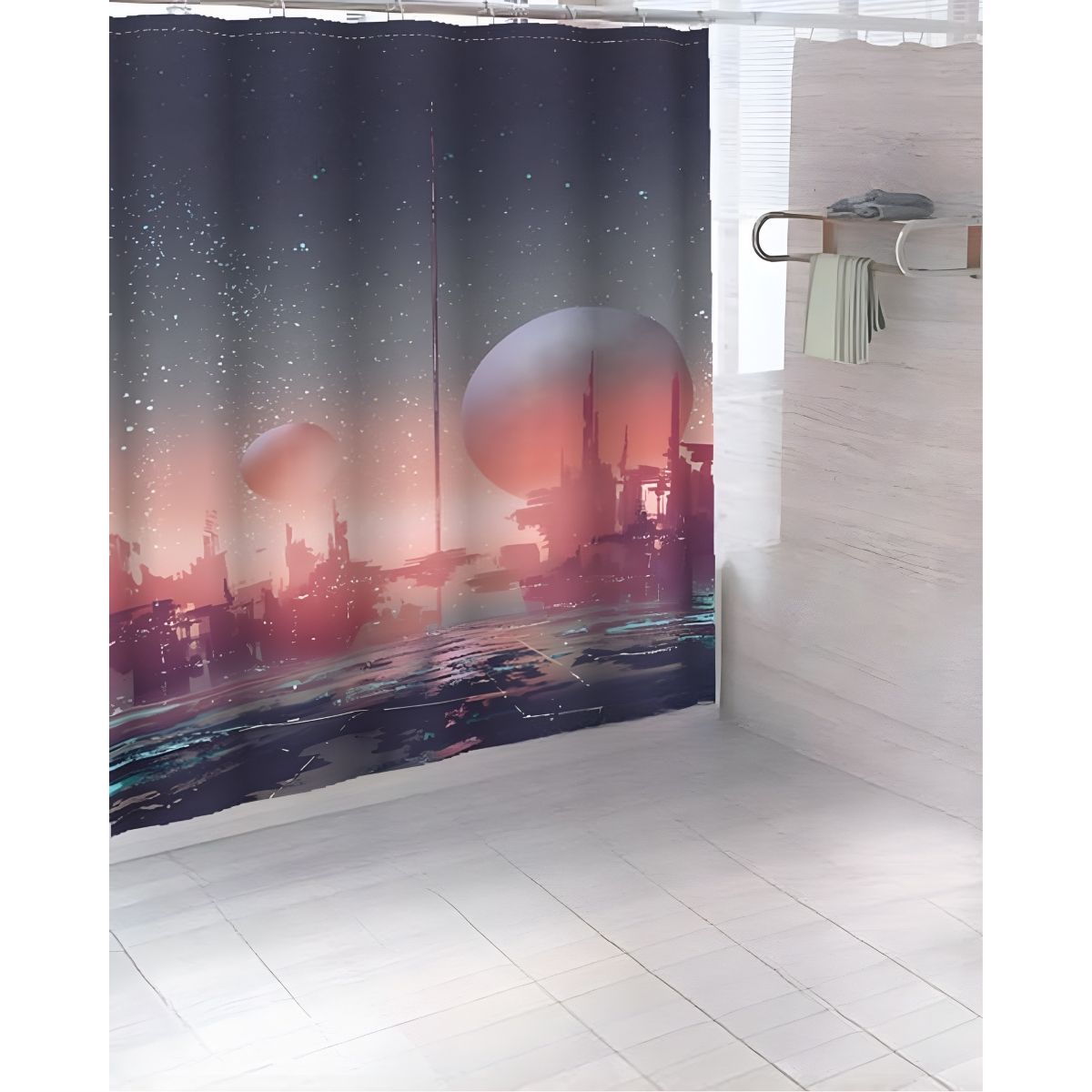 GENERICO - Cortina de Baño de tela mas FORRO Impermeable