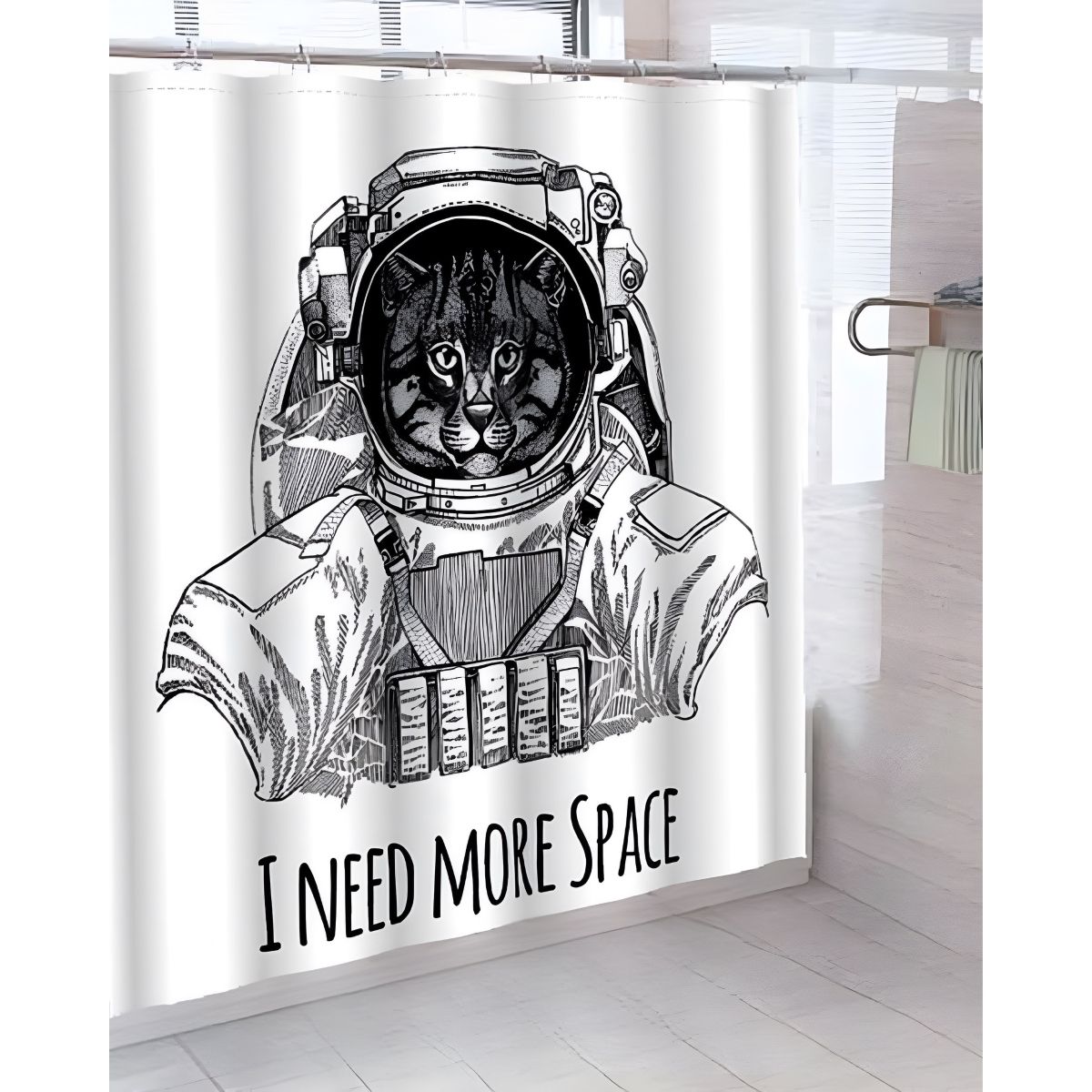 GENERICO - Cortina de Baño de tela mas FORRO Impermeable