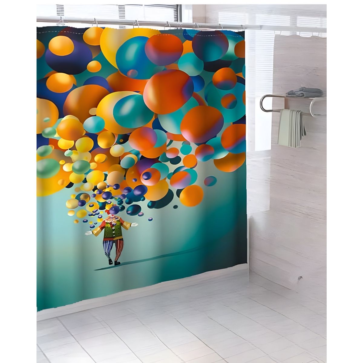 GENERICO - Cortina de Baño de tela mas FORRO Impermeable