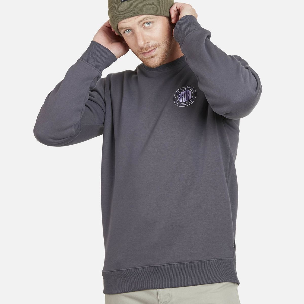 RIP CURL - Poleron RP SURF Hombre Gris Oscuro Rip Curl