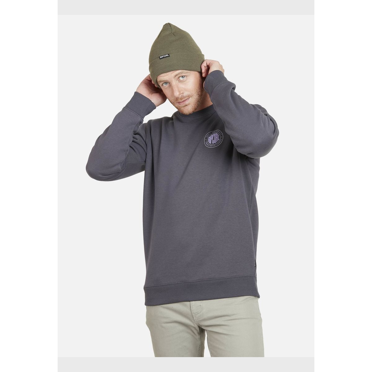 RIP CURL - Poleron RP SURF Hombre Gris Oscuro Rip Curl