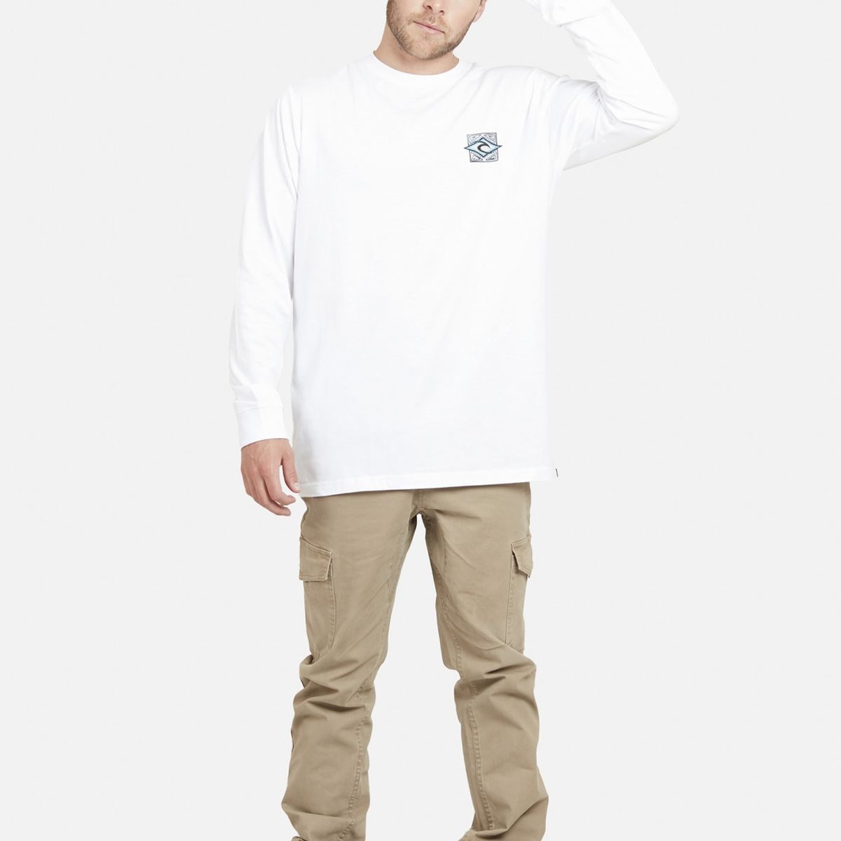 RIP CURL - Polera BLESS UP LS TEE Hombre Blanco Rip Curl