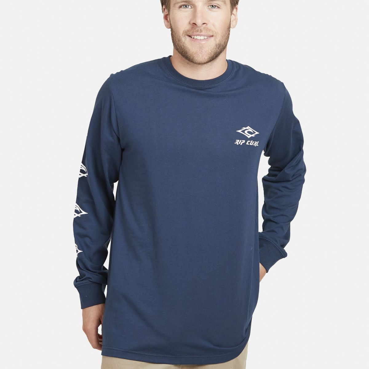 RIP CURL - Polera RETRO RIP LS TEE Hombre Marino Rip Curl