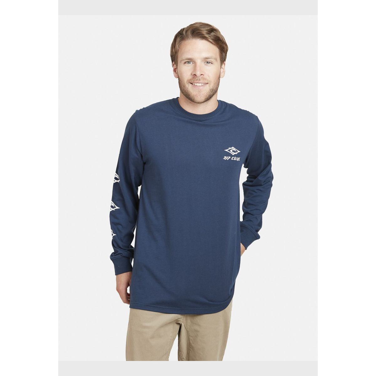 RIP CURL - Polera RETRO RIP LS TEE Hombre Marino Rip Curl