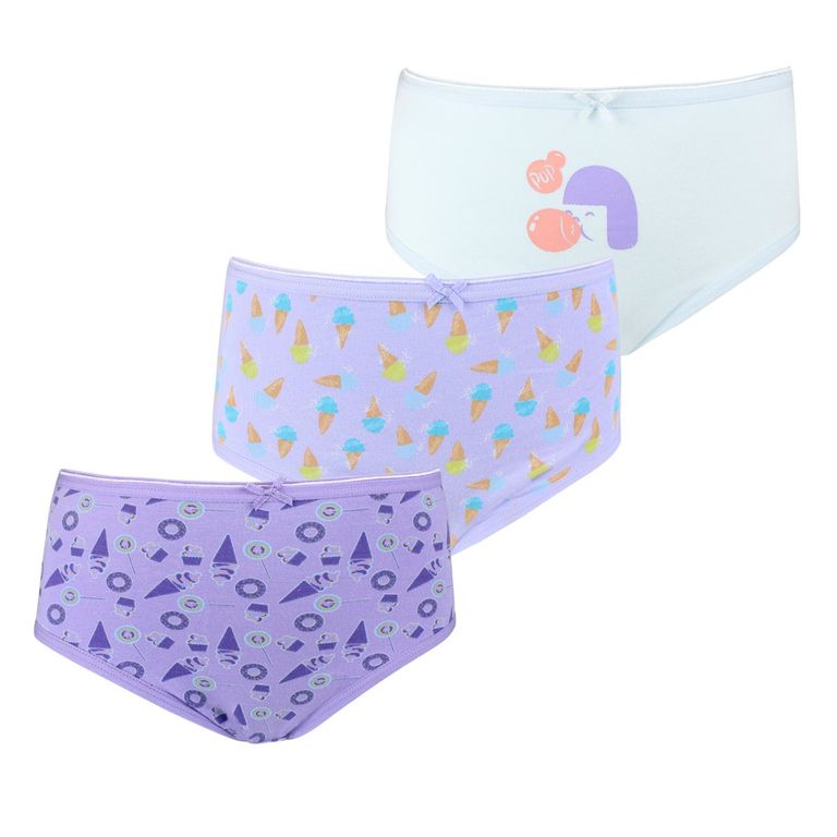 3 Calzones Cotton Spandex Nina Lila Lila 2
