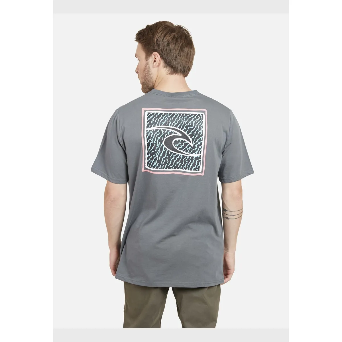 RIP CURL - Polera RC THE CRACKLED Hombre Gris Oscuro Rip Curl