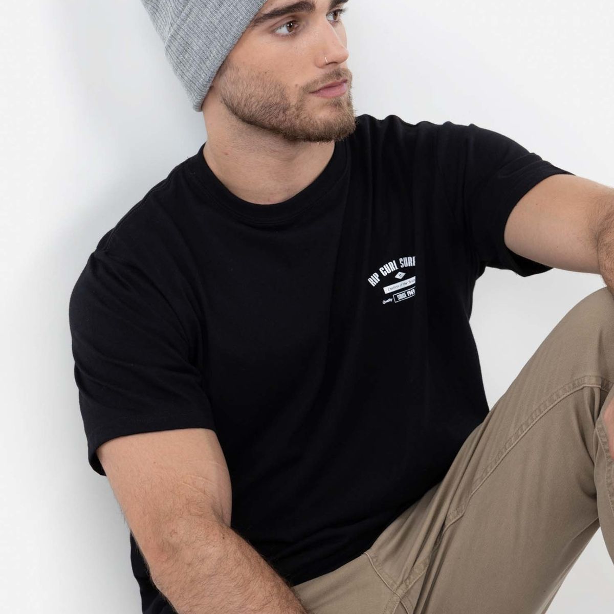 RIP CURL - Polera RIP CURL 1969 Hombre Negro Rip Curl