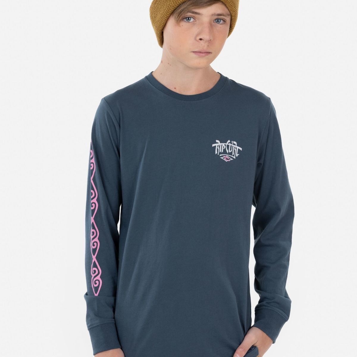 RIP CURL - Polera OLD RIP UAS LS TEE Juvenil Denim Rip Curl