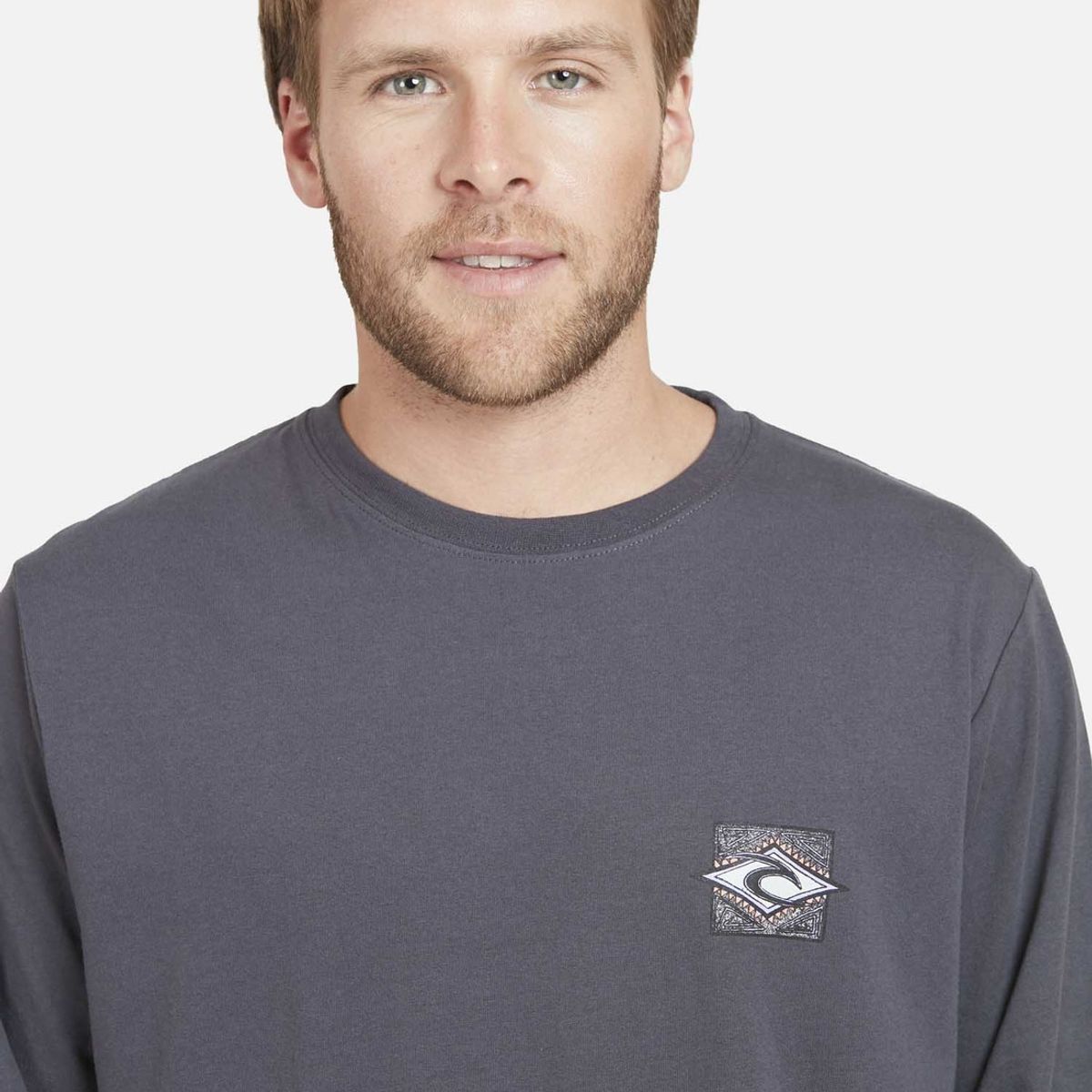 RIP CURL - Polera BLESS UP LS TEE Hombre Gris Oscuro Rip Curl