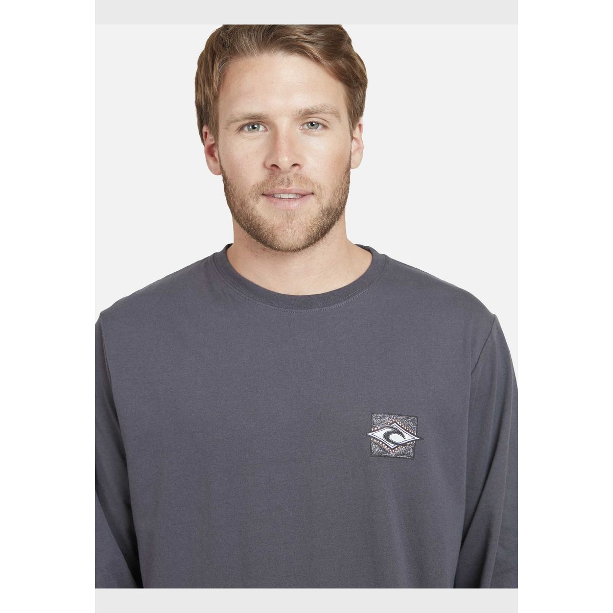 RIP CURL - Polera BLESS UP LS TEE Hombre Gris Oscuro Rip Curl