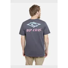 RIP CURL - Polera RETRO RIP TEE Hombre Gris Oscuro