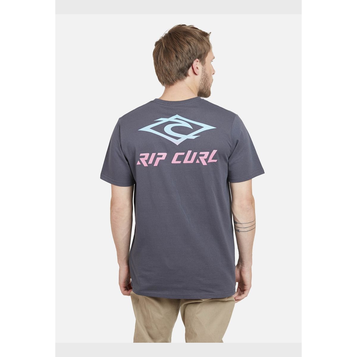 RIP CURL - Polera RETRO RIP TEE Hombre Gris Oscuro Rip Curl