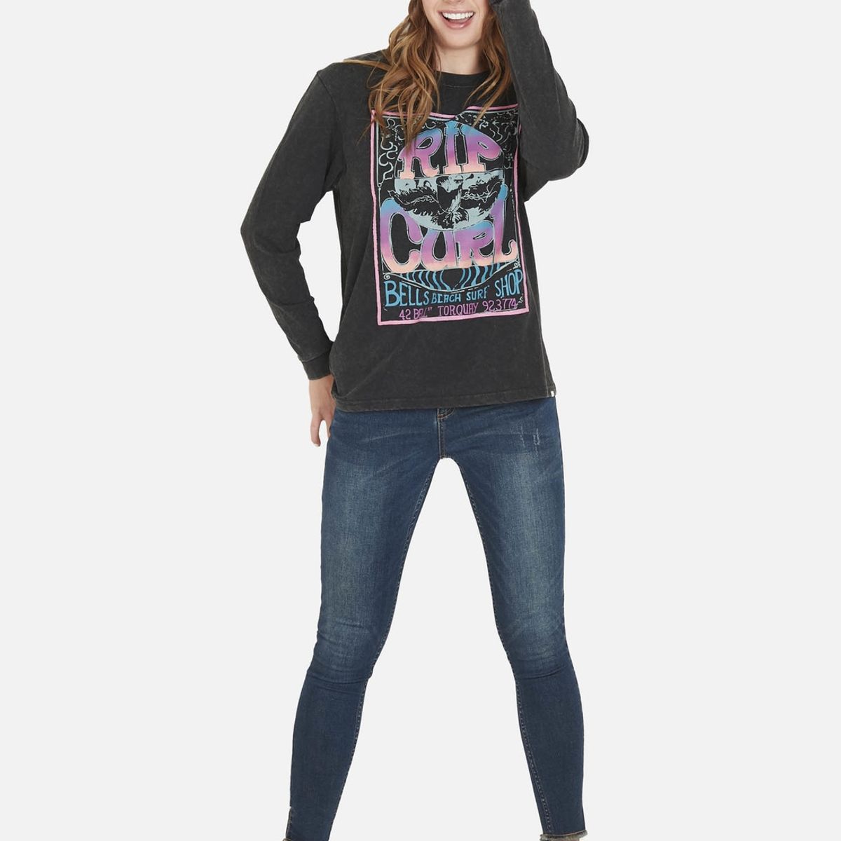 RIP CURL - Polera BELLS BEACH SURF Mujer Negro Rip Curl