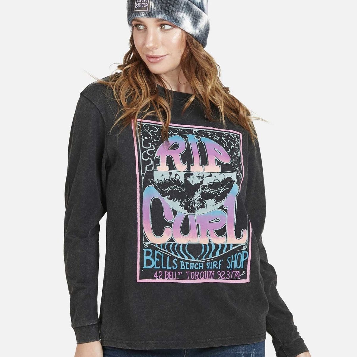 RIP CURL - Polera BELLS BEACH SURF Mujer Negro Rip Curl
