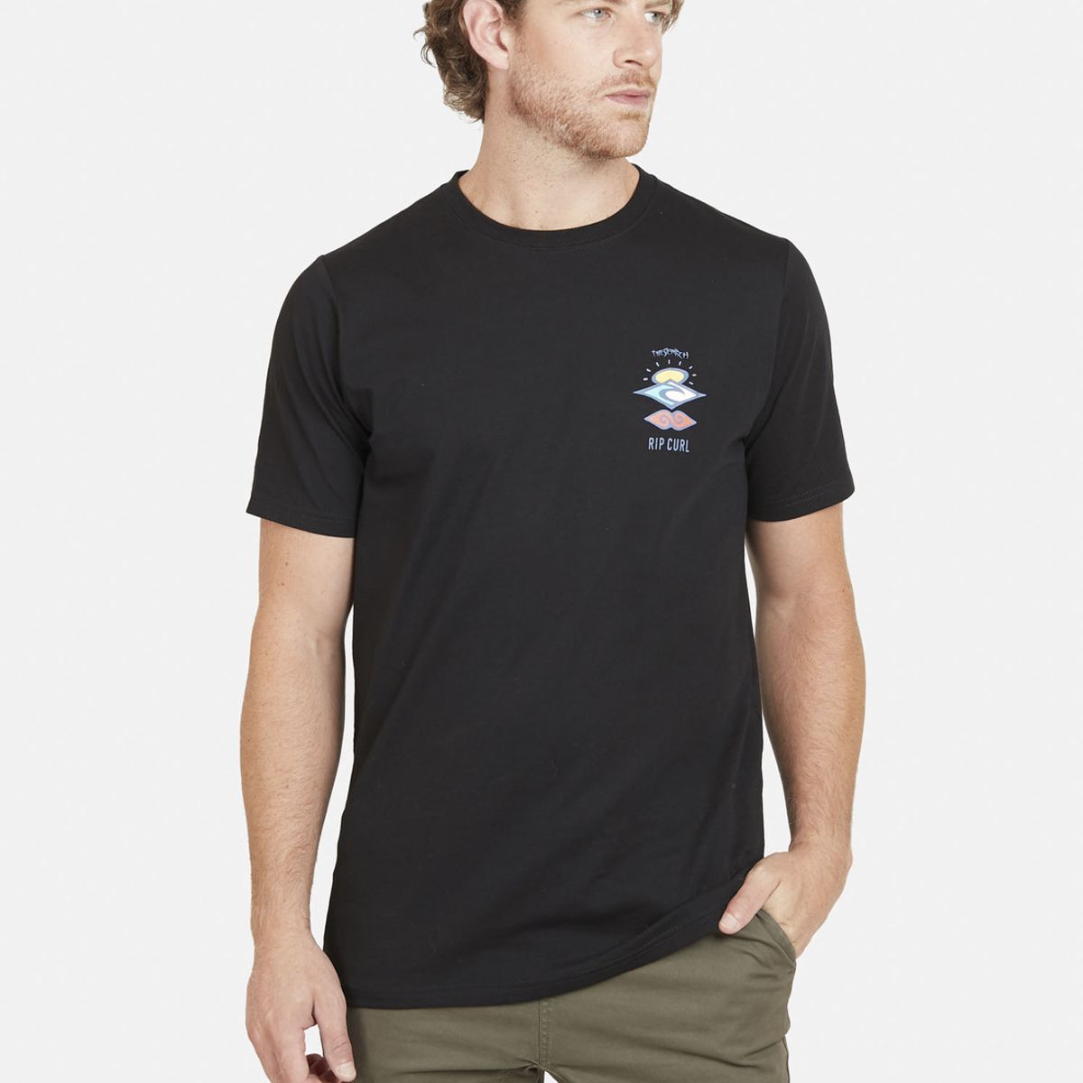 RIP CURL - Polera THE SEARCH TEE Hombre Negro Rip Curl