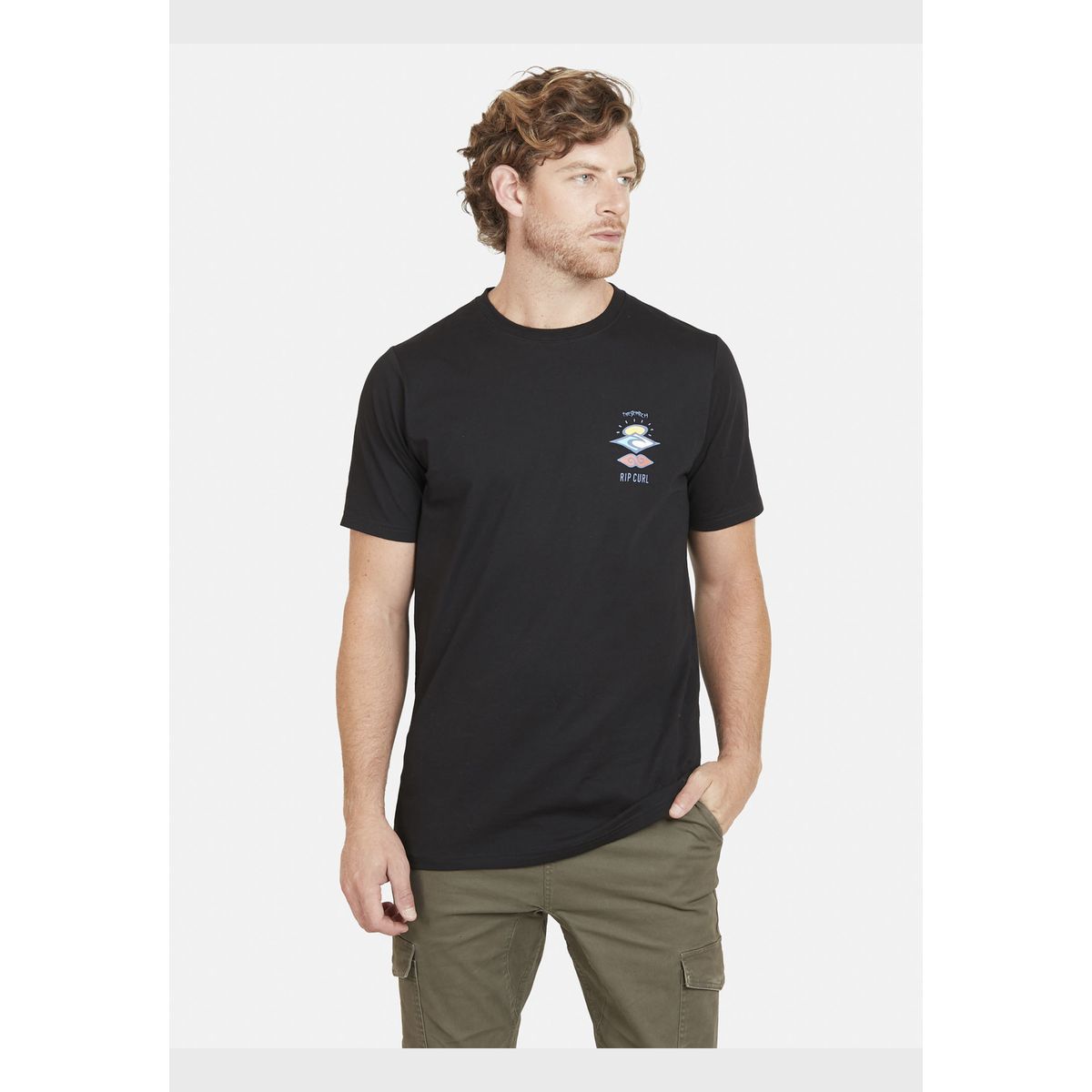 RIP CURL - Polera THE SEARCH TEE Hombre Negro Rip Curl